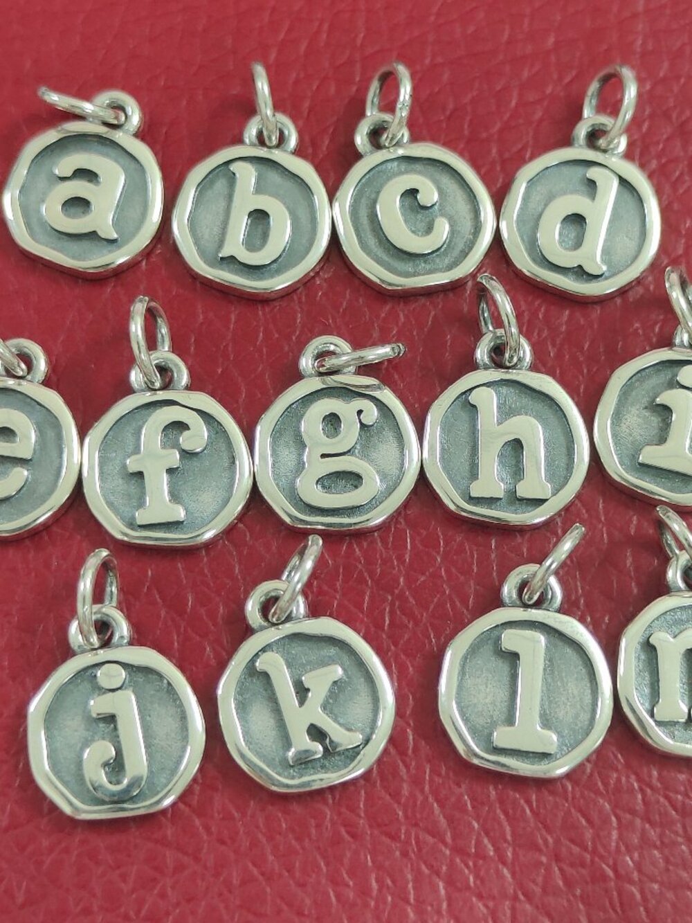 James Avery Vintage Type Initial Charm 925 Silver Pendant with box